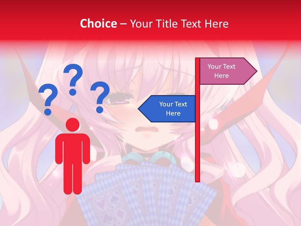 A Anime Girl With Pink Hair Holding A Fan PowerPoint Template