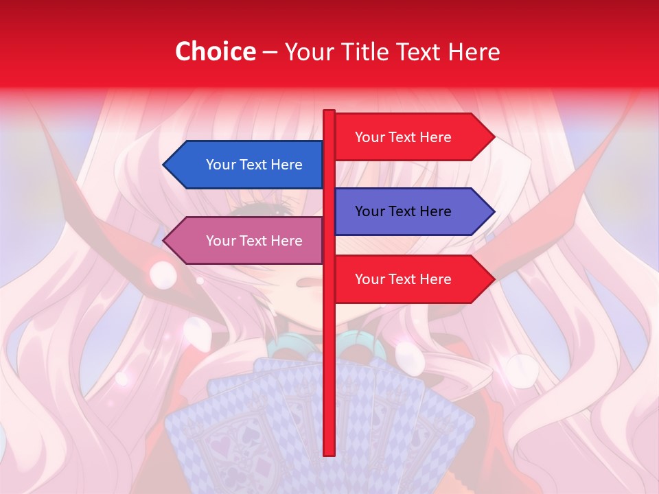 A Anime Girl With Pink Hair Holding A Fan PowerPoint Template