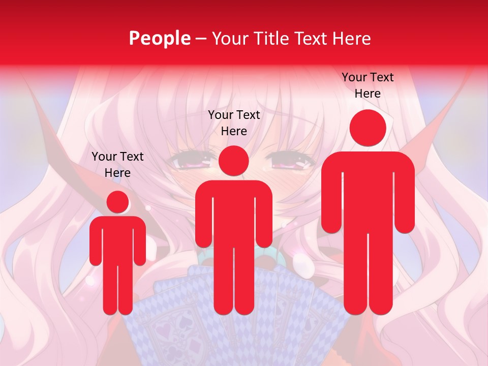 A Anime Girl With Pink Hair Holding A Fan PowerPoint Template