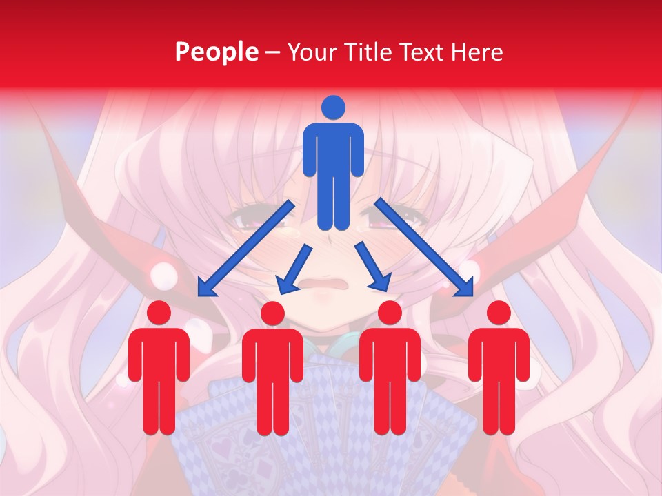 A Anime Girl With Pink Hair Holding A Fan PowerPoint Template