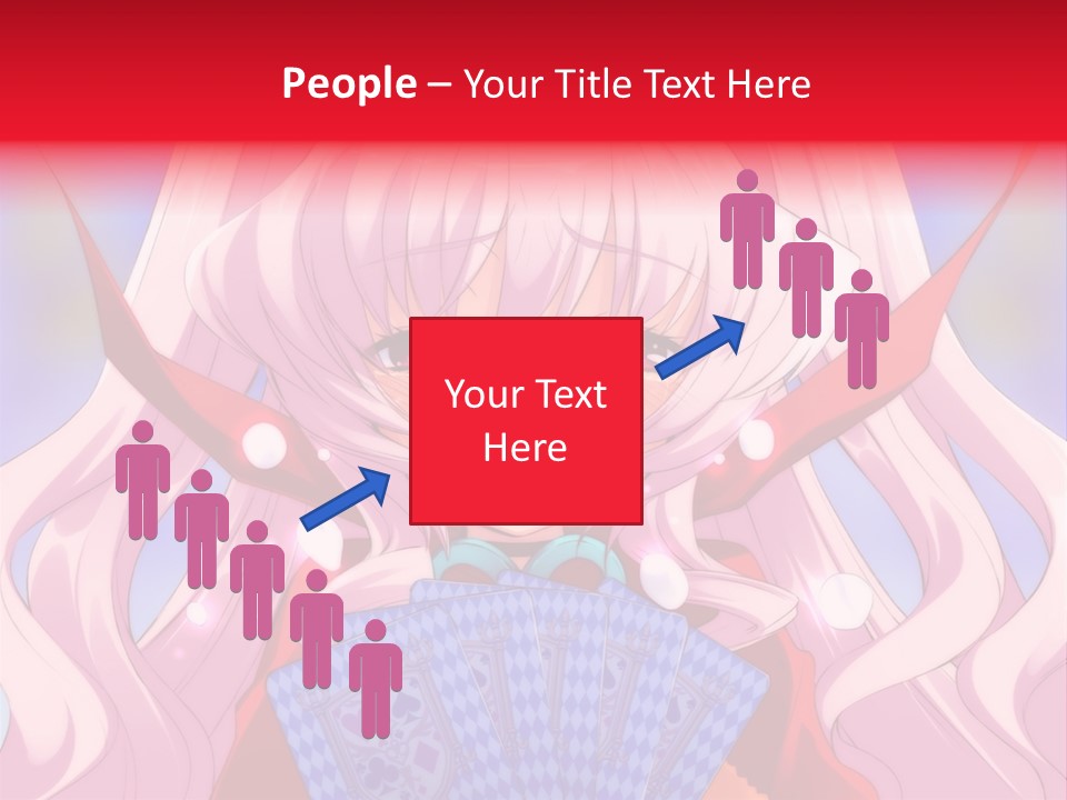 A Anime Girl With Pink Hair Holding A Fan PowerPoint Template