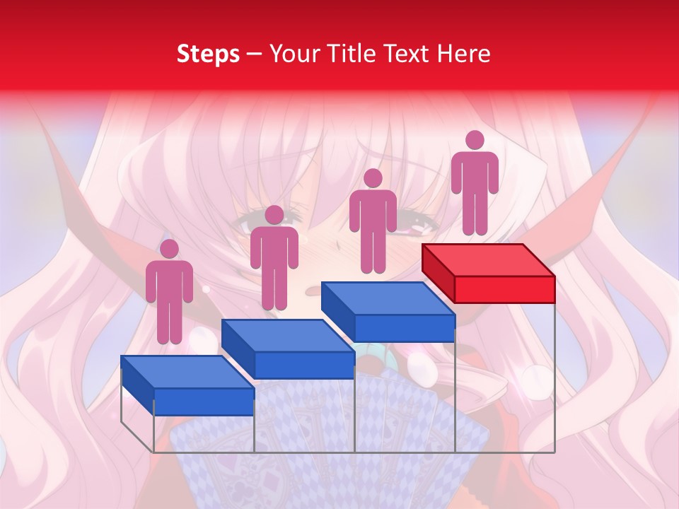 A Anime Girl With Pink Hair Holding A Fan PowerPoint Template