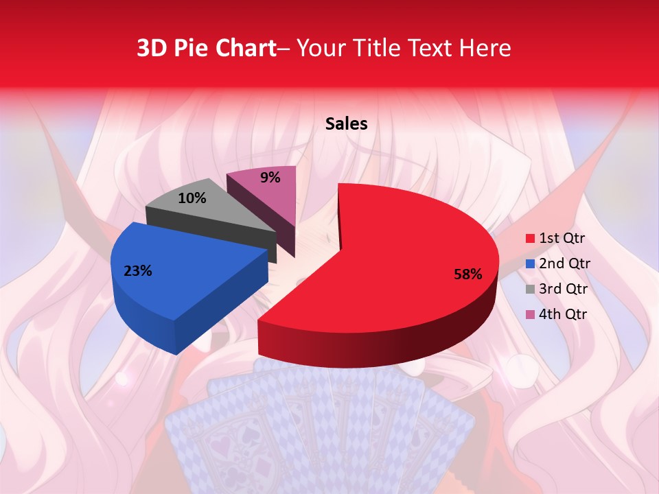 A Anime Girl With Pink Hair Holding A Fan PowerPoint Template