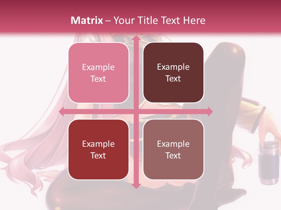 A Girl Sitting On A Chair With A Pink Background PowerPoint Template