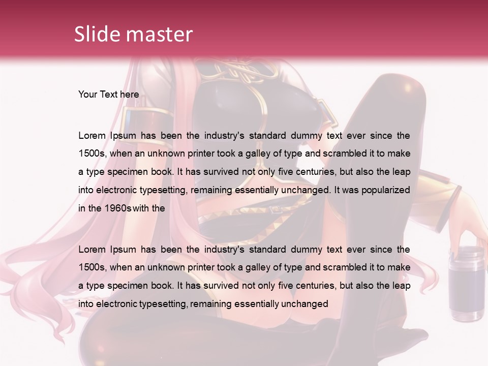 A Girl Sitting On A Chair With A Pink Background PowerPoint Template