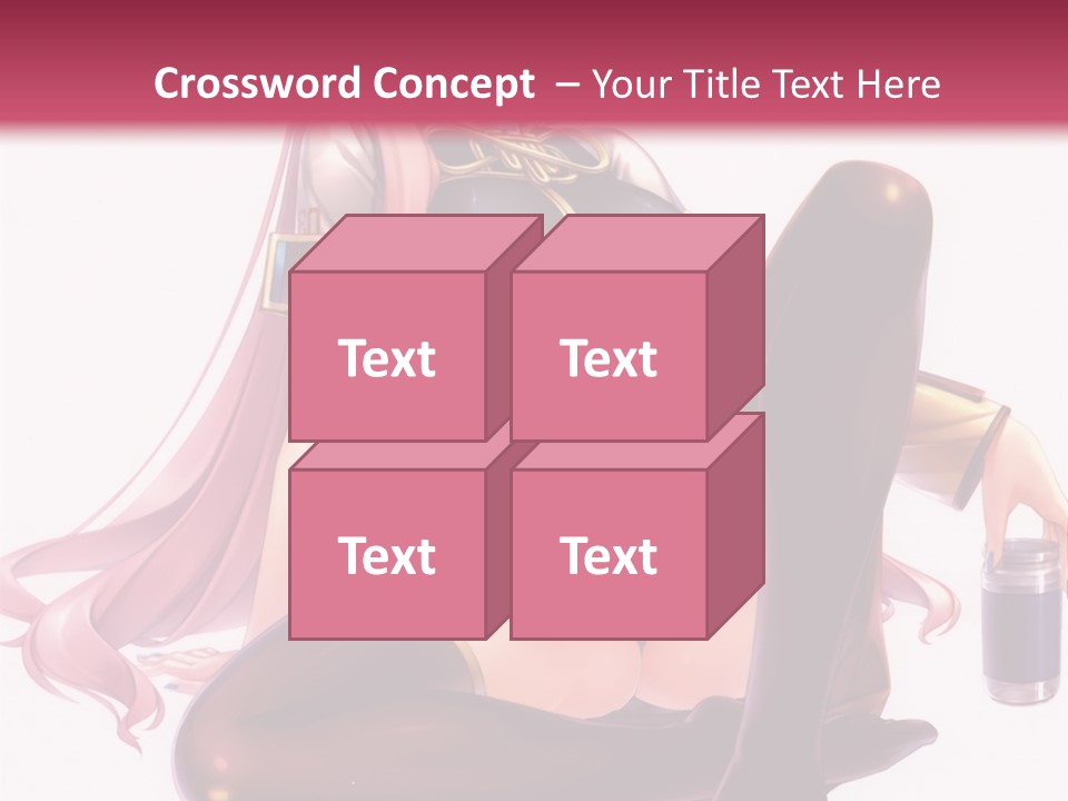 A Girl Sitting On A Chair With A Pink Background PowerPoint Template