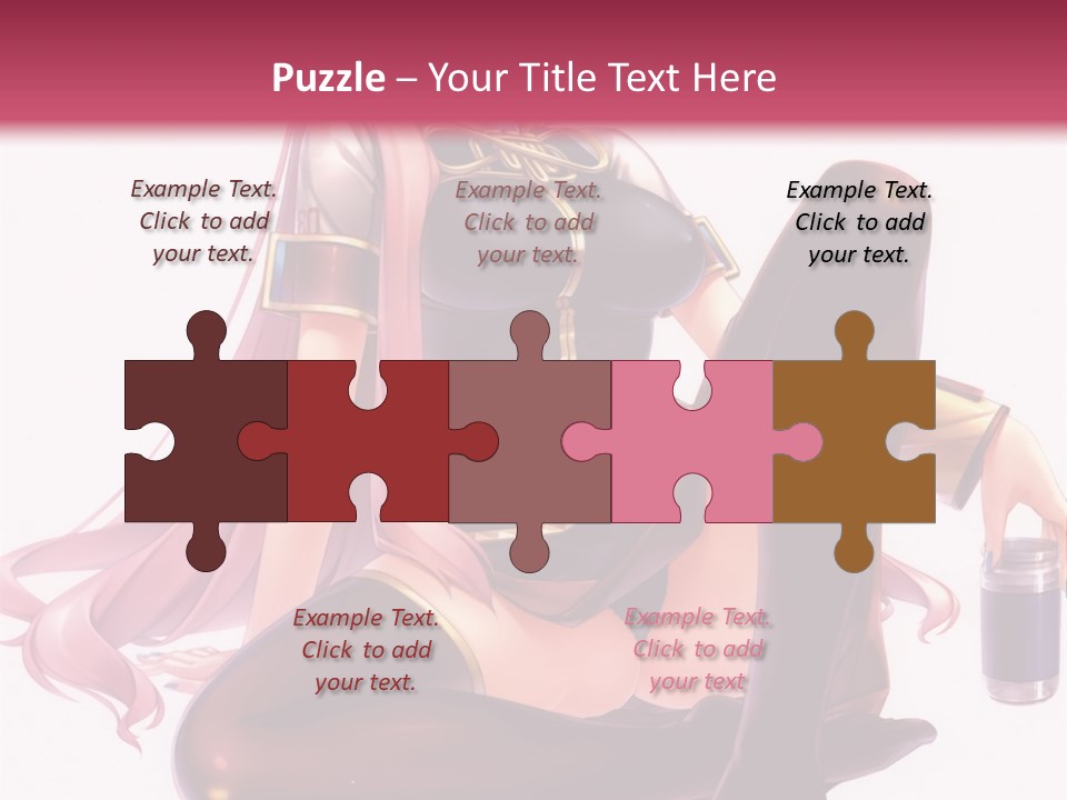 A Girl Sitting On A Chair With A Pink Background PowerPoint Template