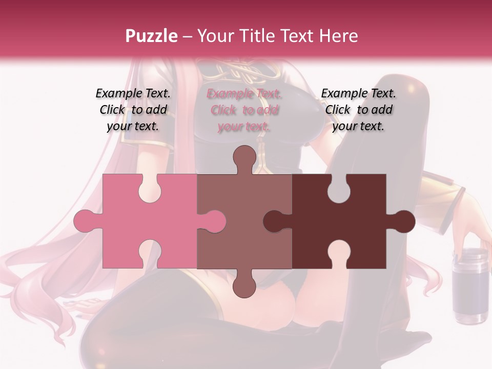 A Girl Sitting On A Chair With A Pink Background PowerPoint Template