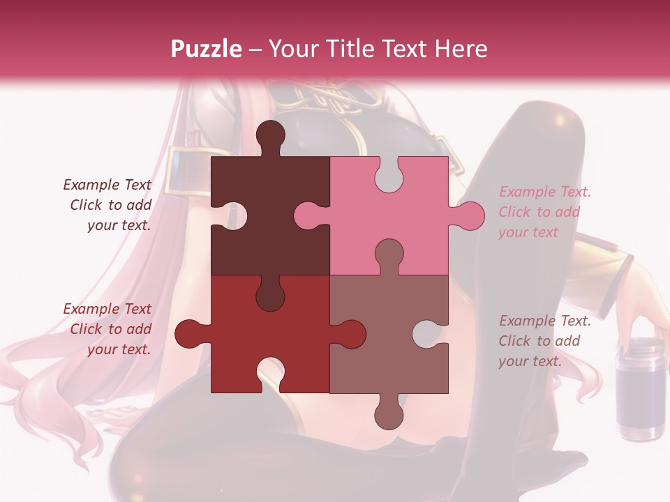 A Girl Sitting On A Chair With A Pink Background PowerPoint Template