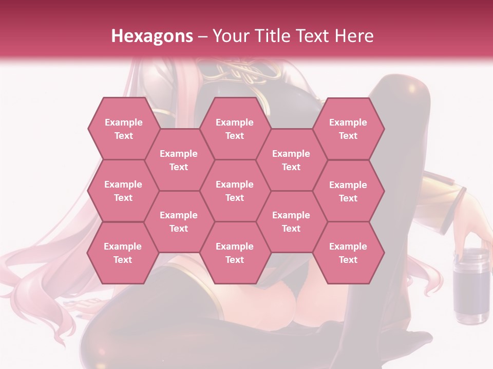 A Girl Sitting On A Chair With A Pink Background PowerPoint Template