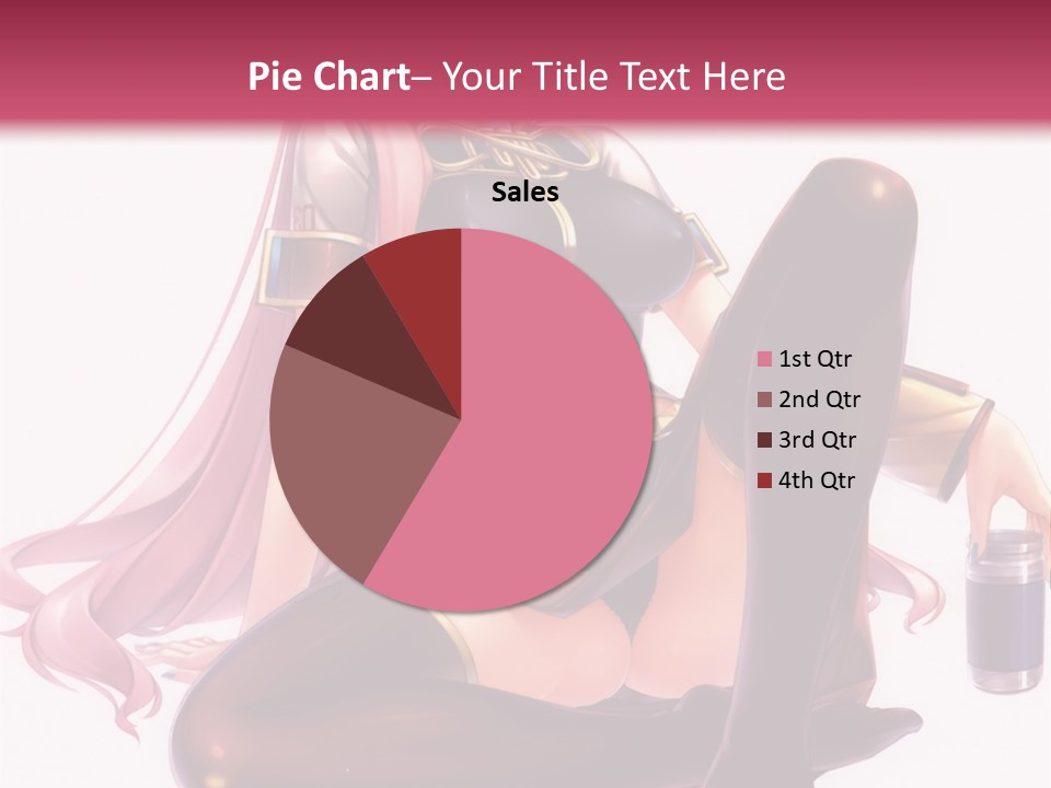 A Girl Sitting On A Chair With A Pink Background PowerPoint Template