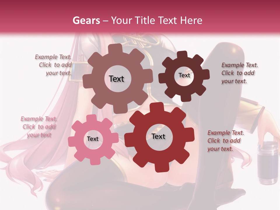 A Girl Sitting On A Chair With A Pink Background PowerPoint Template