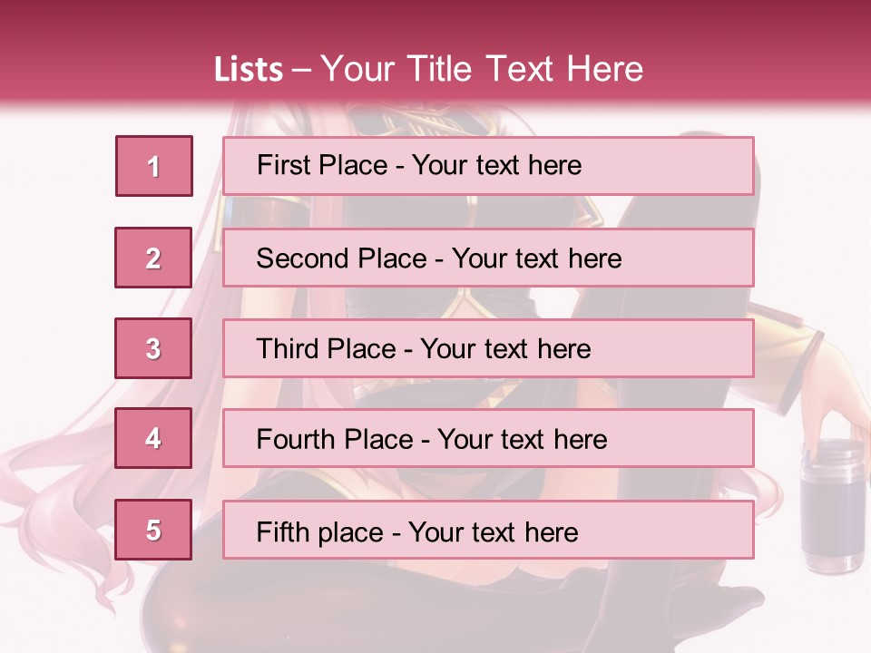 A Girl Sitting On A Chair With A Pink Background PowerPoint Template