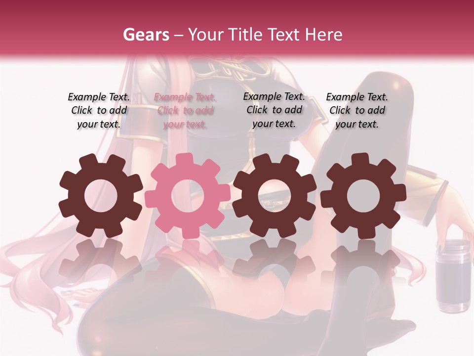 A Girl Sitting On A Chair With A Pink Background PowerPoint Template