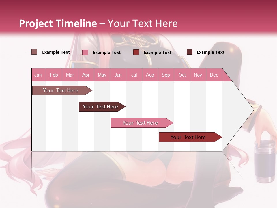 A Girl Sitting On A Chair With A Pink Background PowerPoint Template