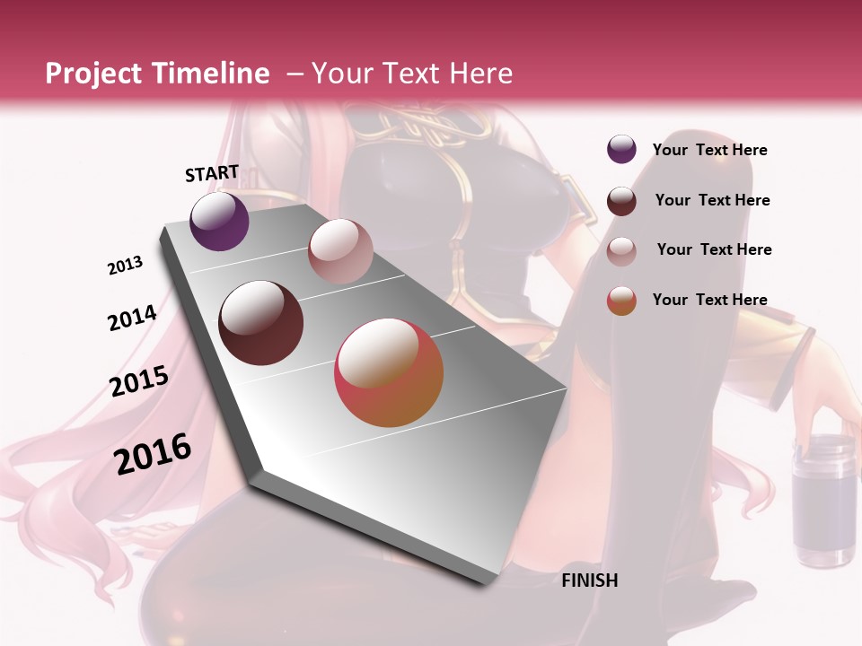 A Girl Sitting On A Chair With A Pink Background PowerPoint Template