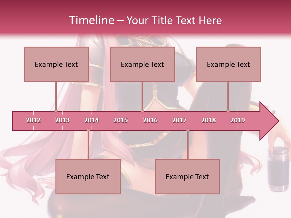 A Girl Sitting On A Chair With A Pink Background PowerPoint Template