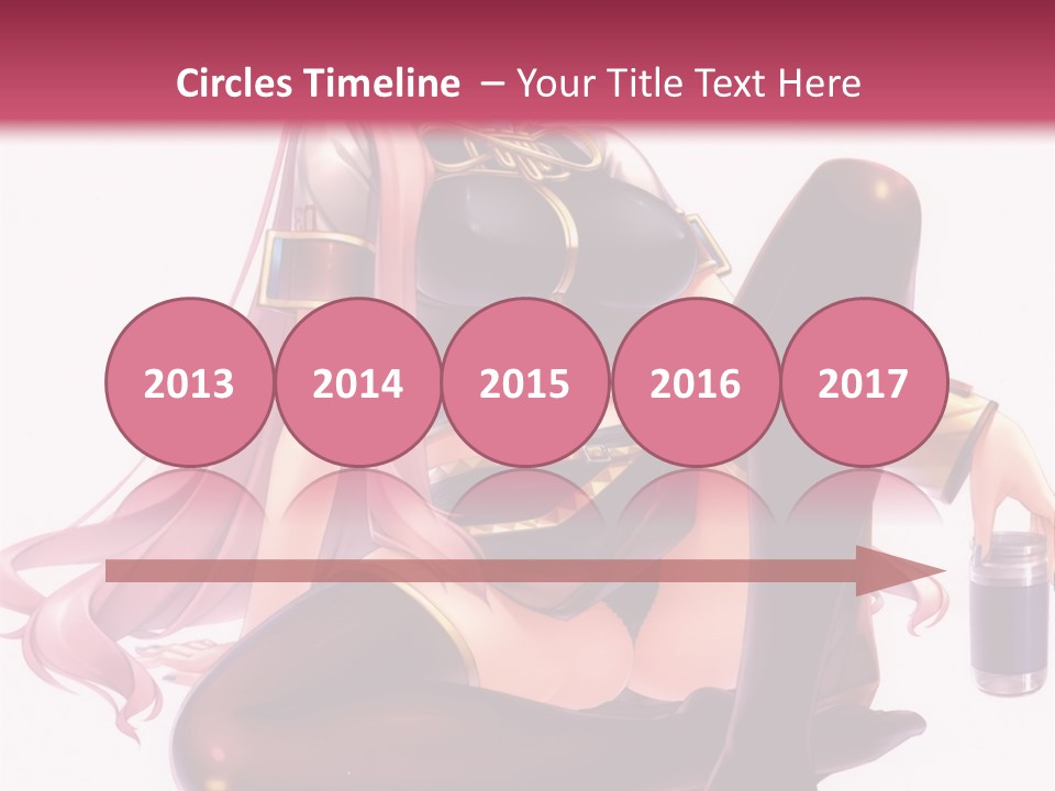 A Girl Sitting On A Chair With A Pink Background PowerPoint Template