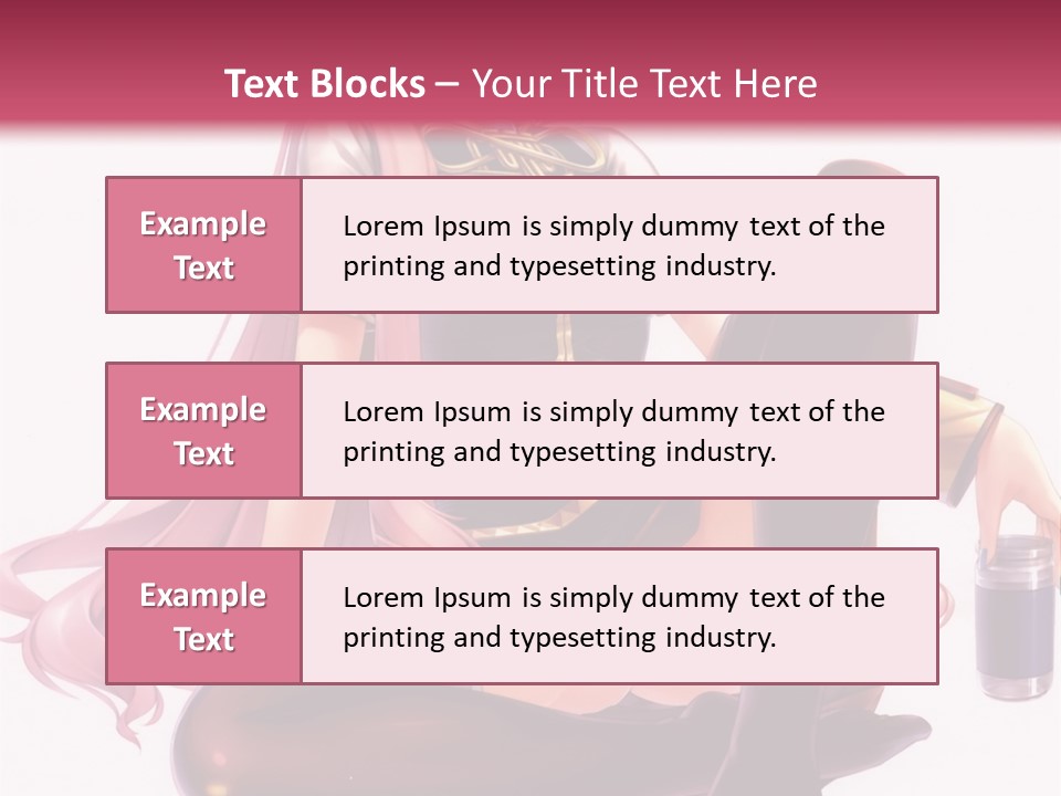 A Girl Sitting On A Chair With A Pink Background PowerPoint Template