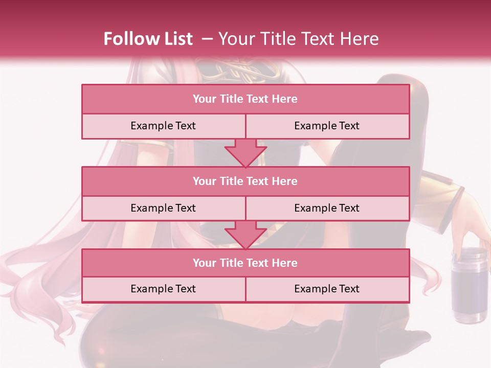 A Girl Sitting On A Chair With A Pink Background PowerPoint Template