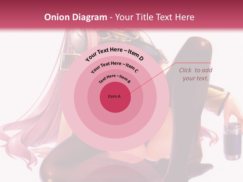 A Girl Sitting On A Chair With A Pink Background PowerPoint Template