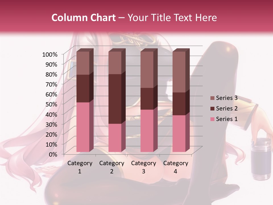 A Girl Sitting On A Chair With A Pink Background PowerPoint Template