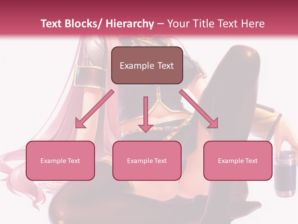 A Girl Sitting On A Chair With A Pink Background PowerPoint Template