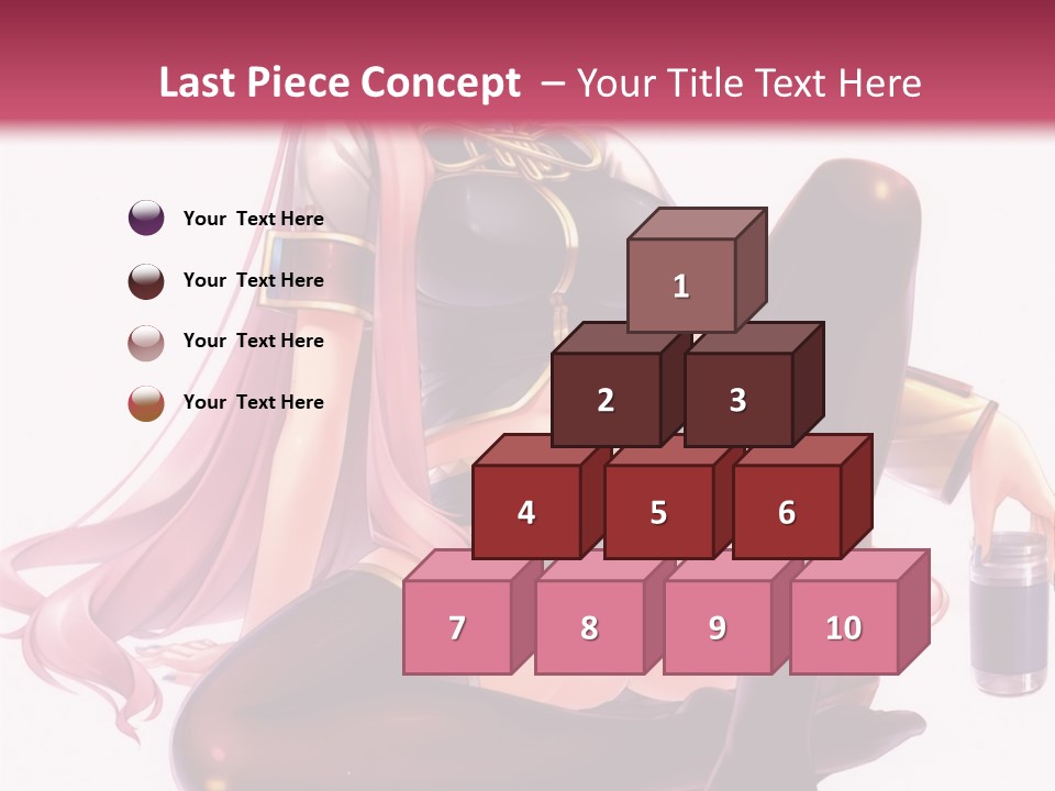 A Girl Sitting On A Chair With A Pink Background PowerPoint Template