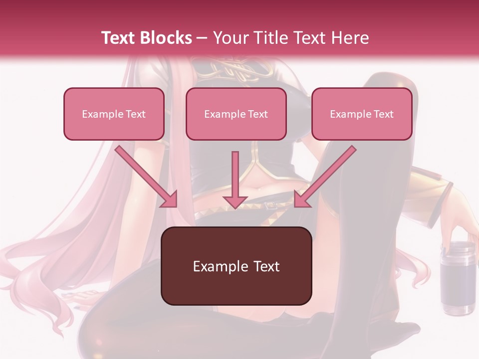 A Girl Sitting On A Chair With A Pink Background PowerPoint Template