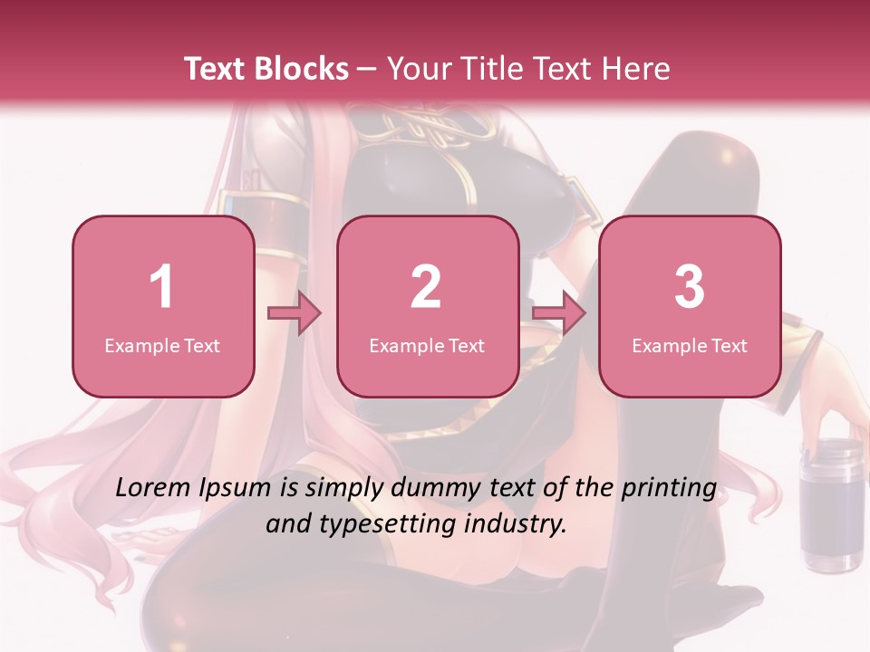 A Girl Sitting On A Chair With A Pink Background PowerPoint Template