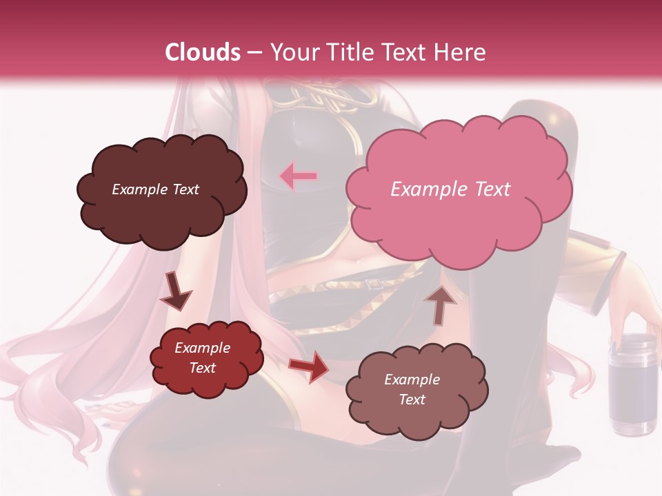 A Girl Sitting On A Chair With A Pink Background PowerPoint Template