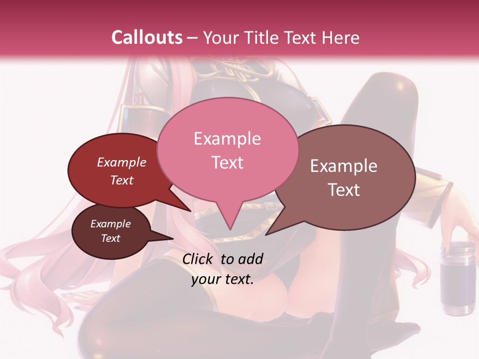 A Girl Sitting On A Chair With A Pink Background PowerPoint Template