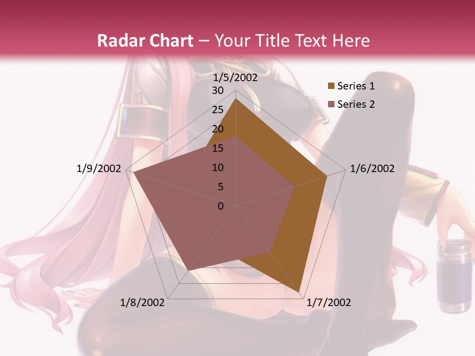 A Girl Sitting On A Chair With A Pink Background PowerPoint Template