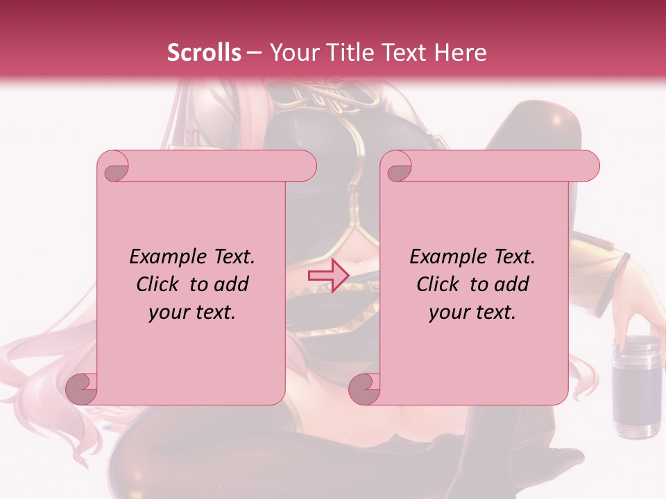 A Girl Sitting On A Chair With A Pink Background PowerPoint Template