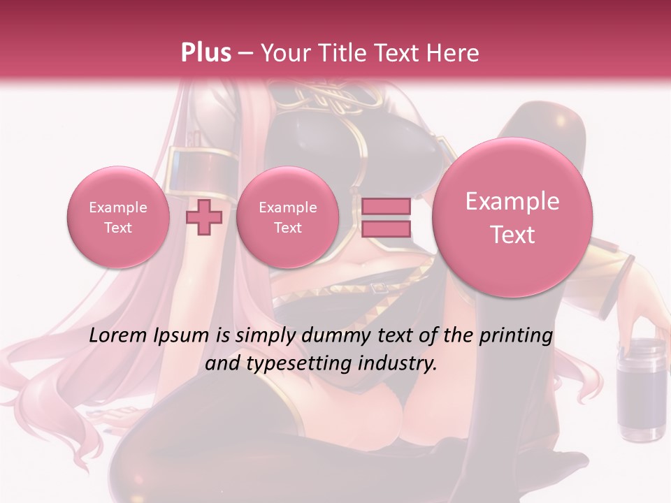 A Girl Sitting On A Chair With A Pink Background PowerPoint Template