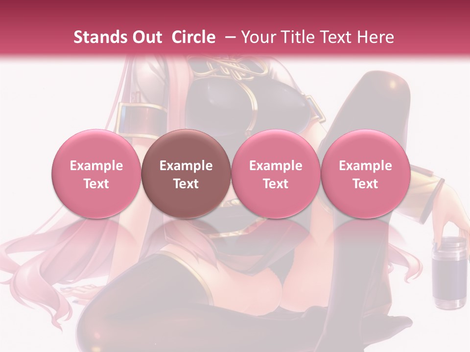 A Girl Sitting On A Chair With A Pink Background PowerPoint Template