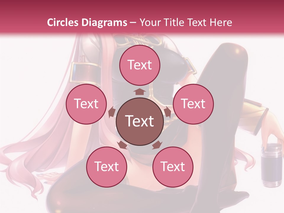 A Girl Sitting On A Chair With A Pink Background PowerPoint Template