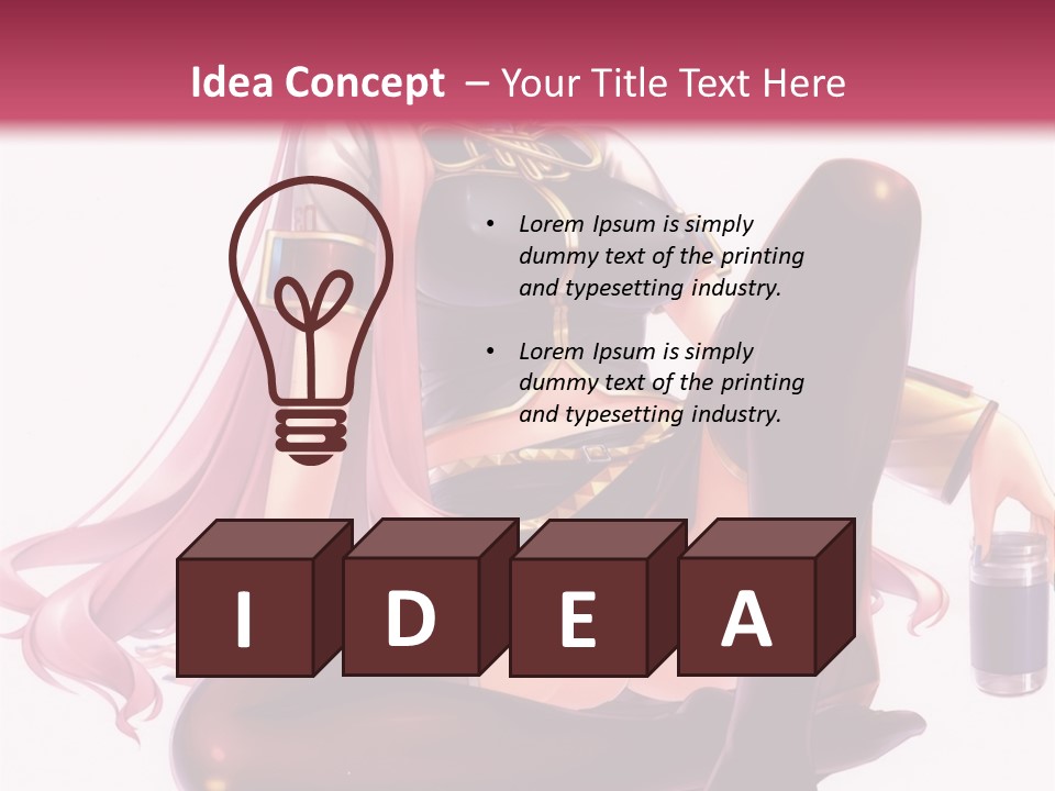 A Girl Sitting On A Chair With A Pink Background PowerPoint Template