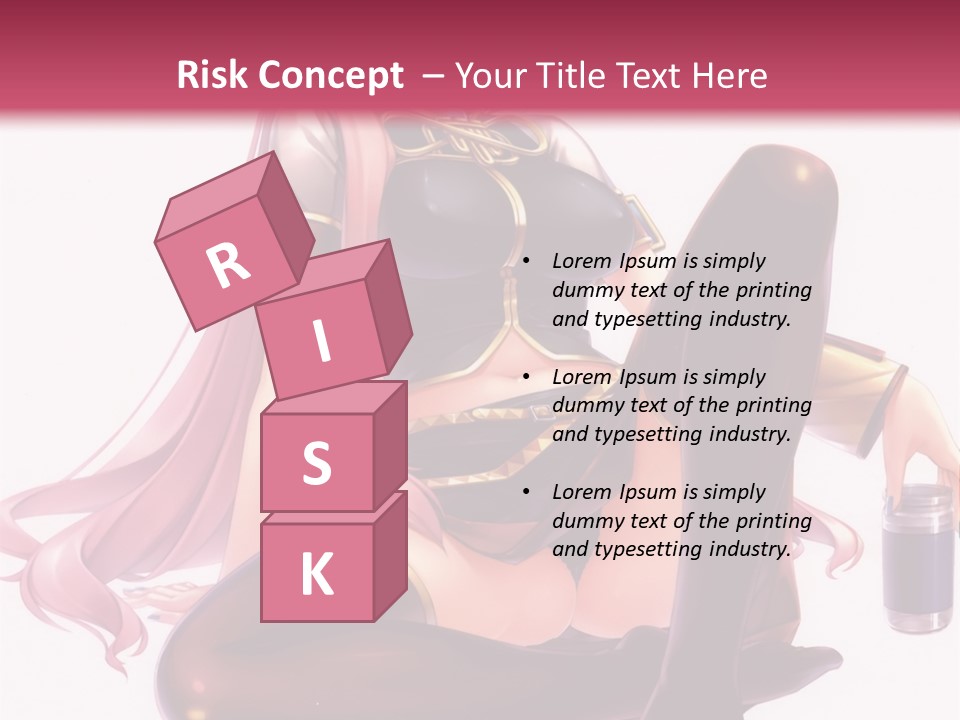 A Girl Sitting On A Chair With A Pink Background PowerPoint Template