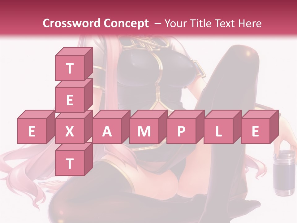 A Girl Sitting On A Chair With A Pink Background PowerPoint Template