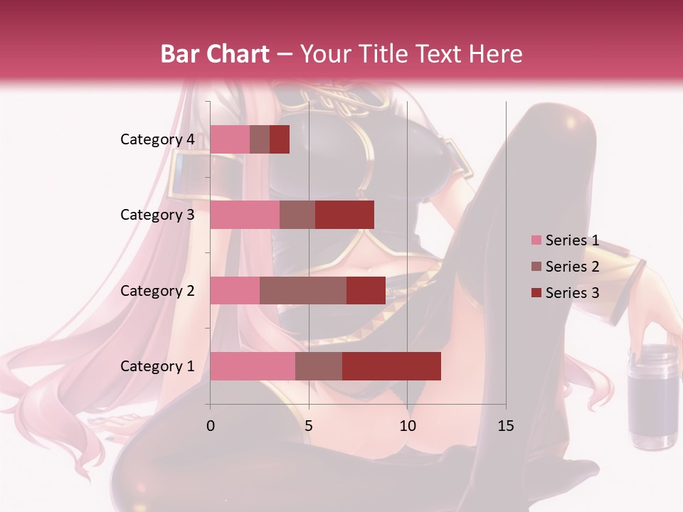 A Girl Sitting On A Chair With A Pink Background PowerPoint Template