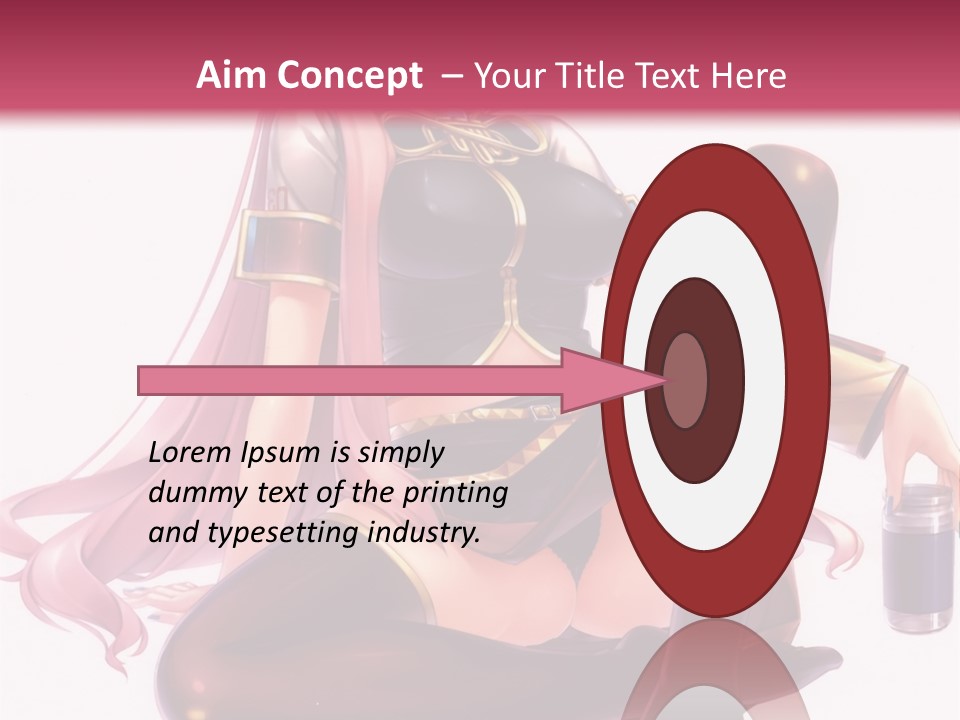 A Girl Sitting On A Chair With A Pink Background PowerPoint Template