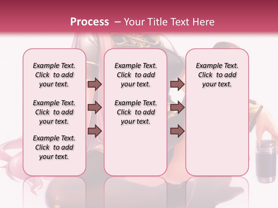 A Girl Sitting On A Chair With A Pink Background PowerPoint Template