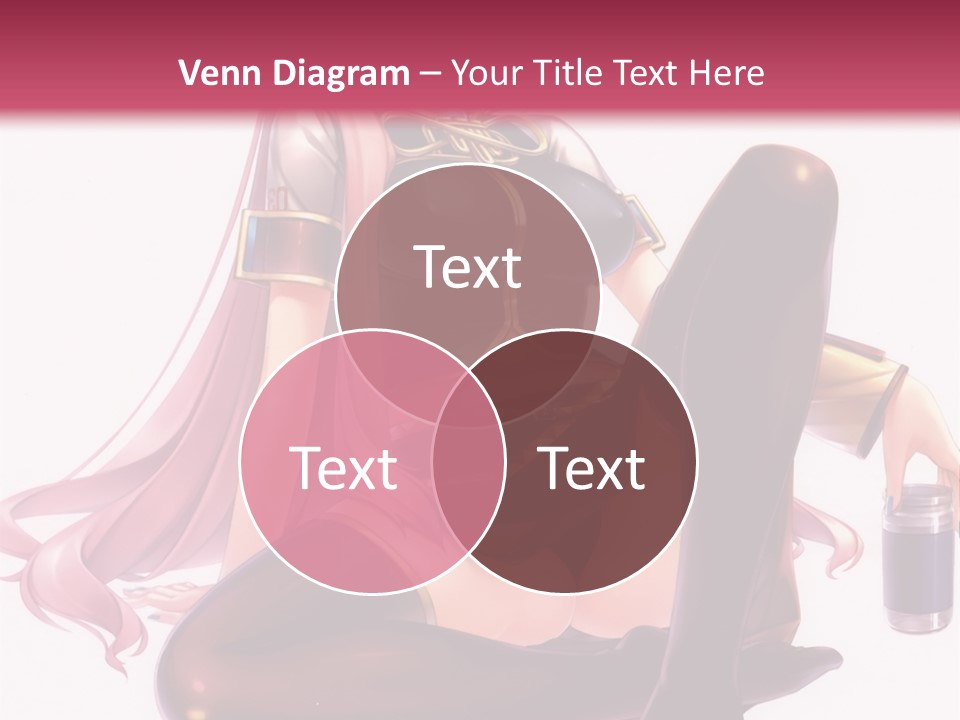 A Girl Sitting On A Chair With A Pink Background PowerPoint Template