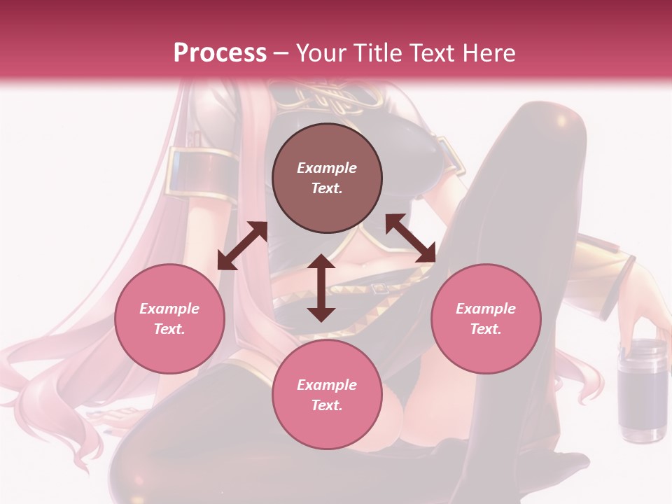 A Girl Sitting On A Chair With A Pink Background PowerPoint Template
