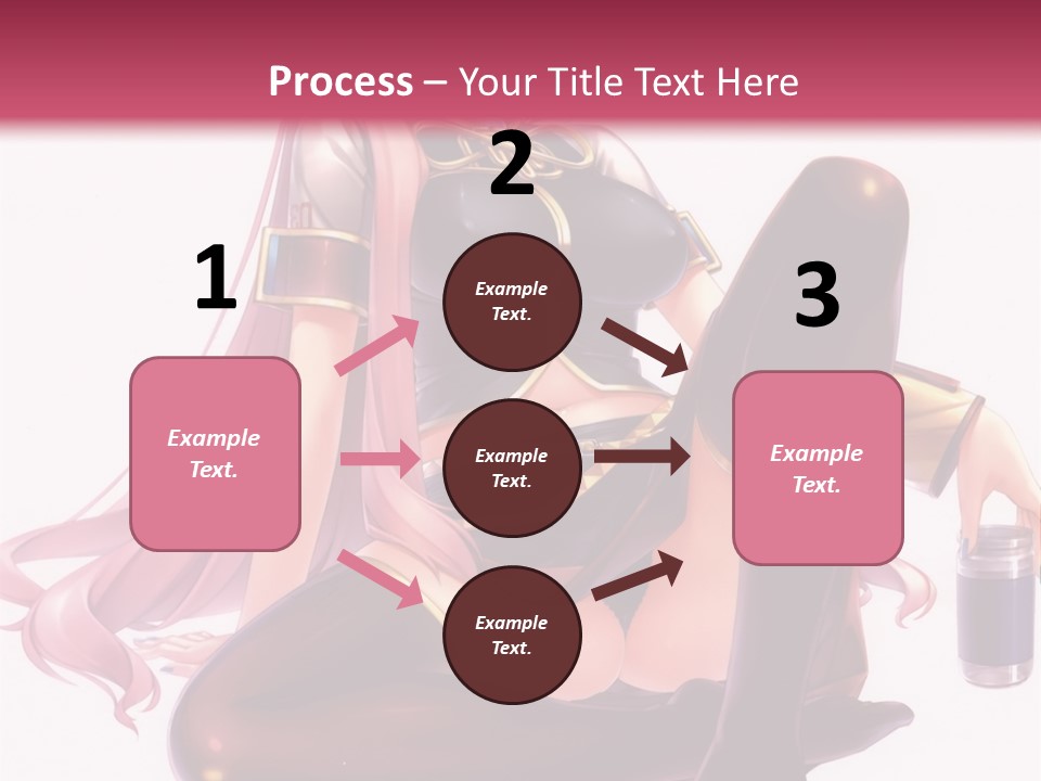 A Girl Sitting On A Chair With A Pink Background PowerPoint Template