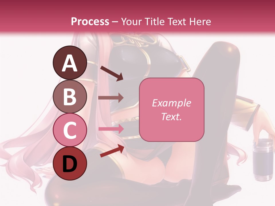 A Girl Sitting On A Chair With A Pink Background PowerPoint Template