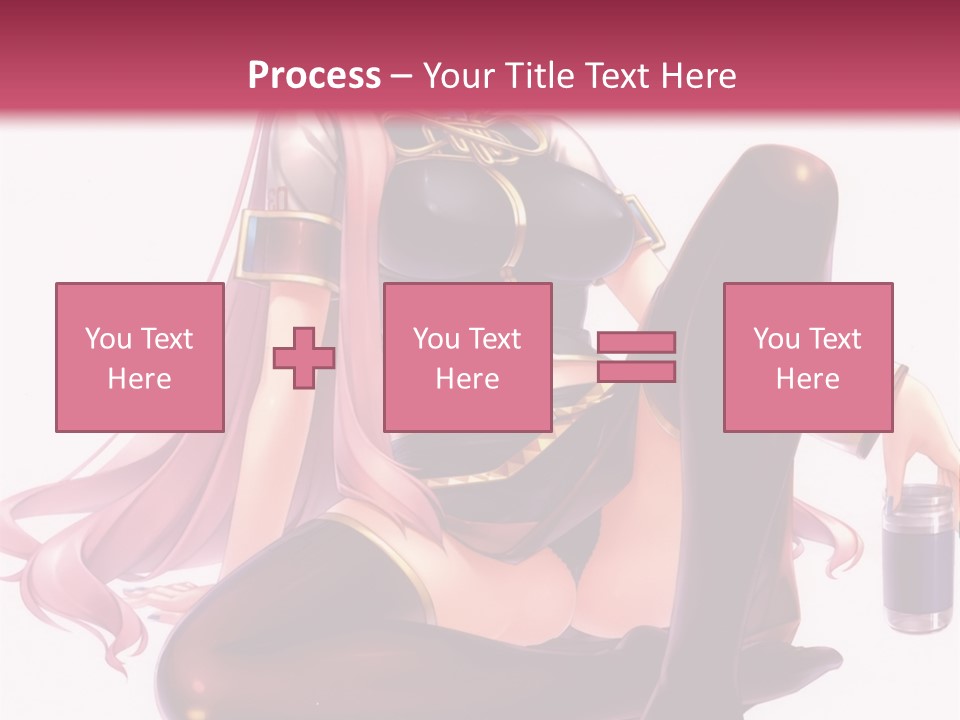 A Girl Sitting On A Chair With A Pink Background PowerPoint Template