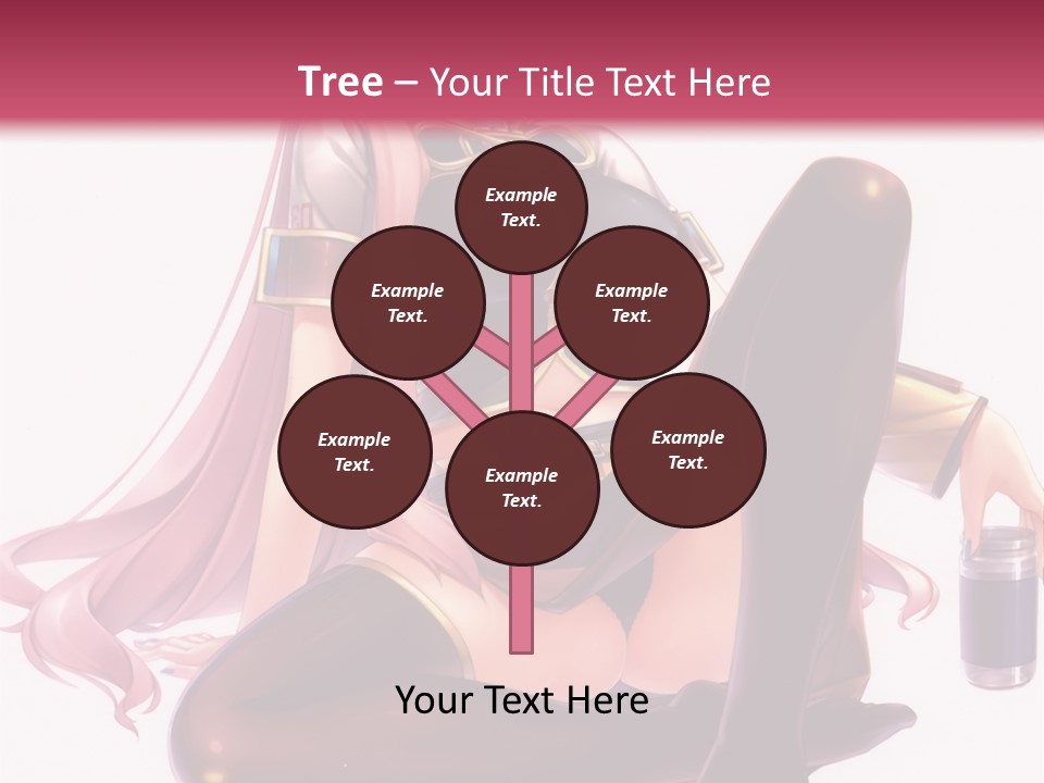 A Girl Sitting On A Chair With A Pink Background PowerPoint Template