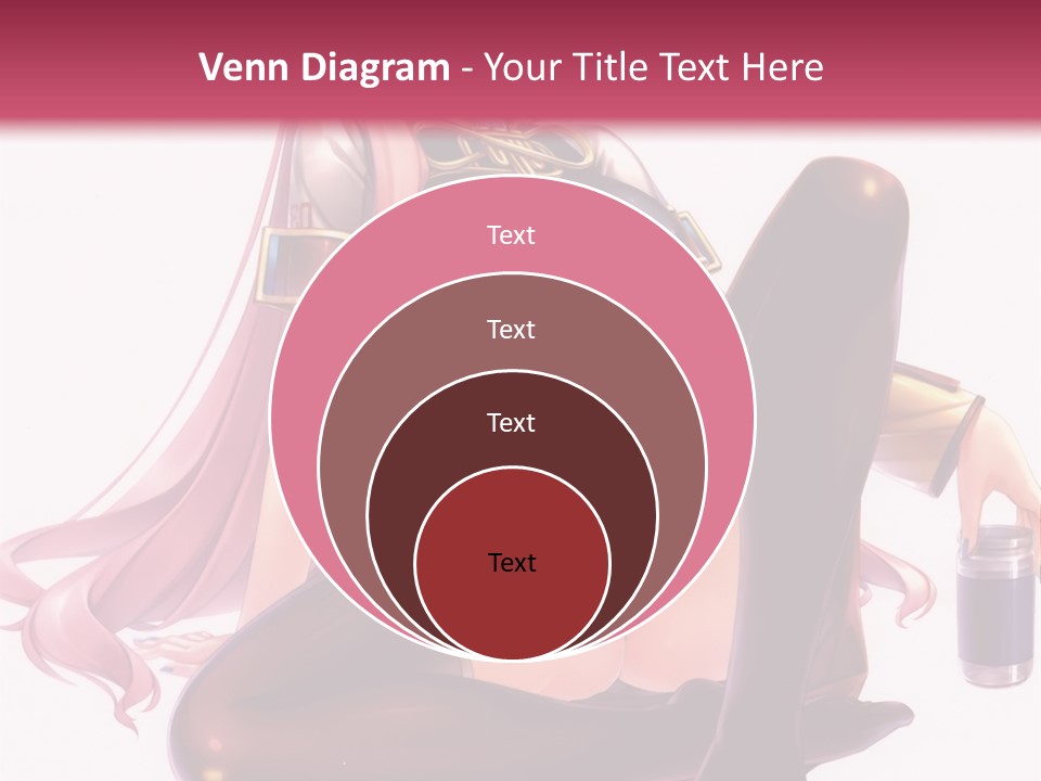 A Girl Sitting On A Chair With A Pink Background PowerPoint Template